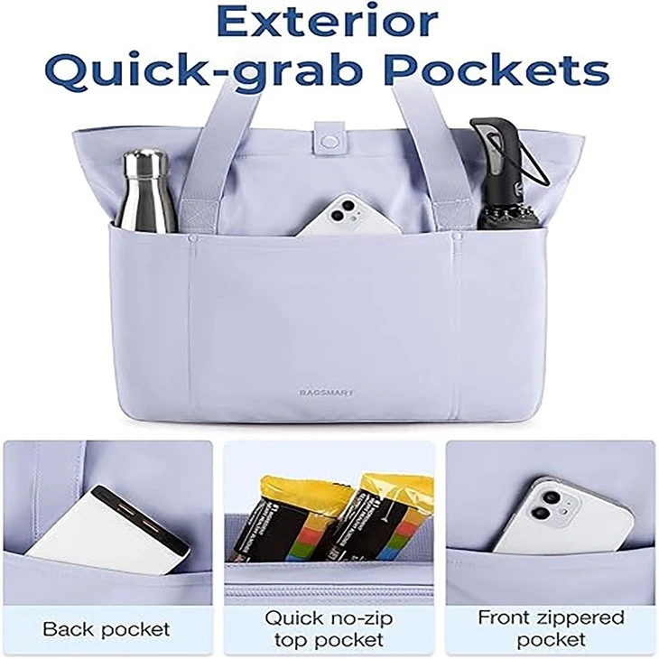 Foldable Tote Bag With Zipper